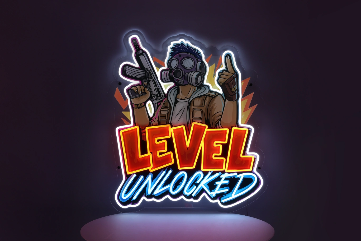 Świecący neon gamingowy Level Unlocked z oferty Ledini