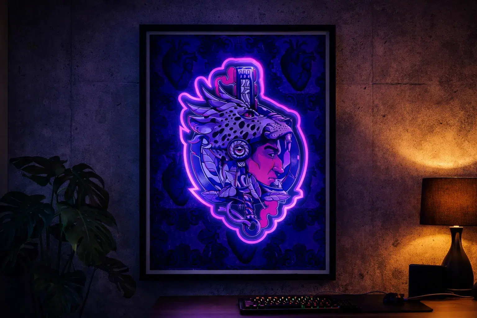 Plakat Led Shadowbox podświetlana dekoracja świetlna
