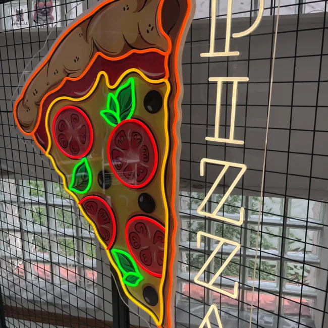 Neon led do pizzerii z napisem PIZZA